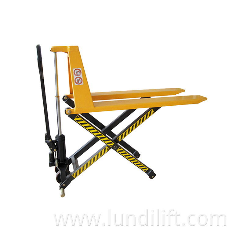 Manual hydraulic high lift truck